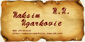 Maksim Ugarković vizit kartica